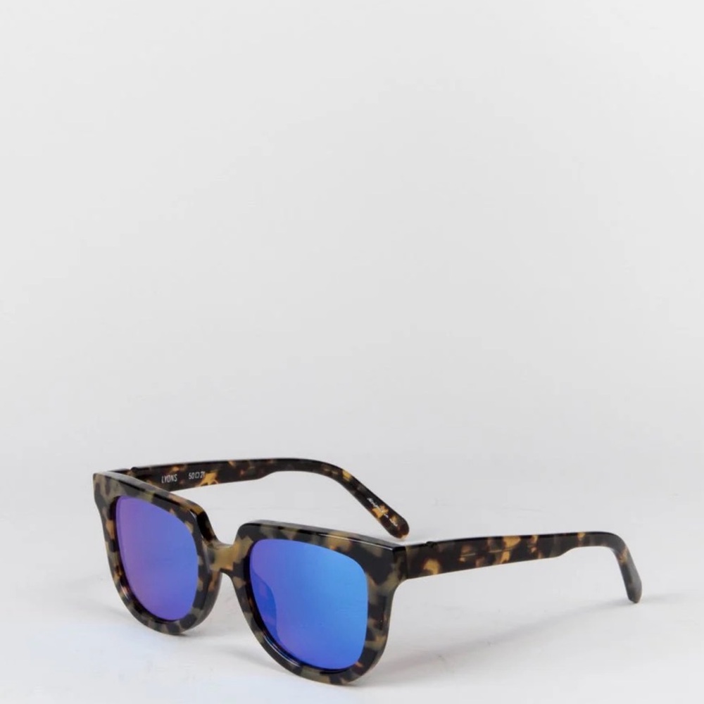 KREWE Lyons sunglasses tortoise shell with blue mirror lenses